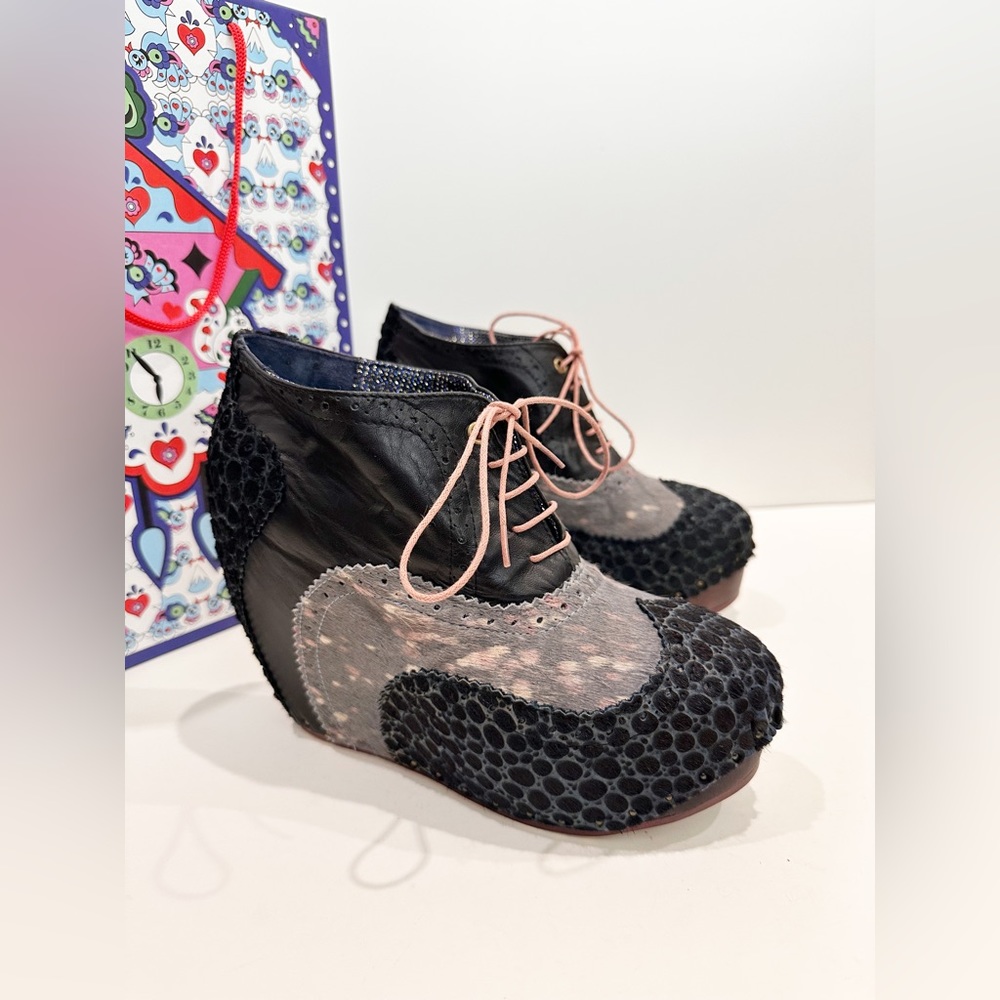 Irregular Choice What an Angel Black Lavendar platform shoes
